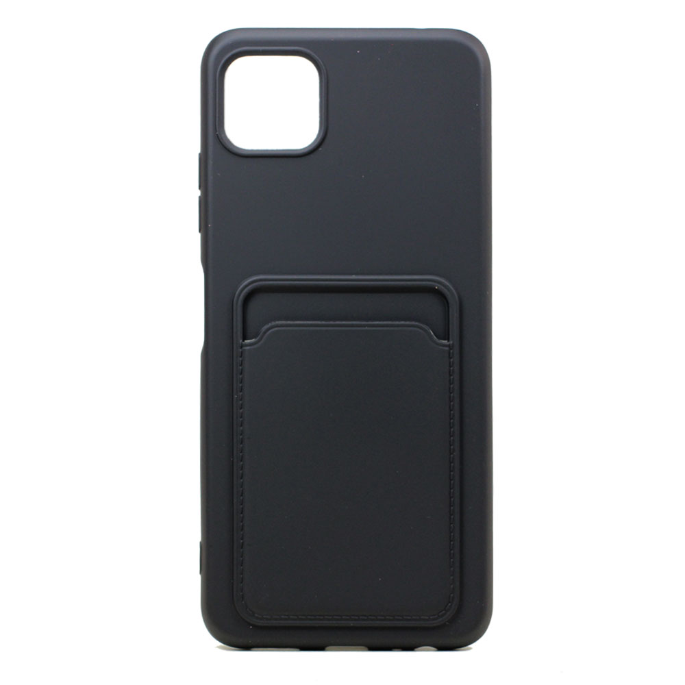 Slim TPU Soft Card Slot Holder Sleeve Case Cover for Samsung Galaxy A22 5G (Black)